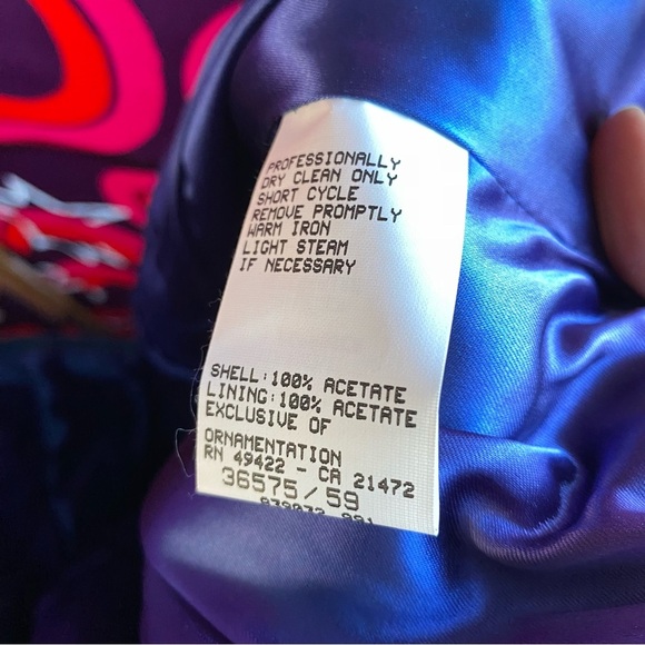 NWT 80s Gunne Sax Jessica McClintock Ombré Acetate Blue Purple Prom Dress Formal - Picture 7 of 16